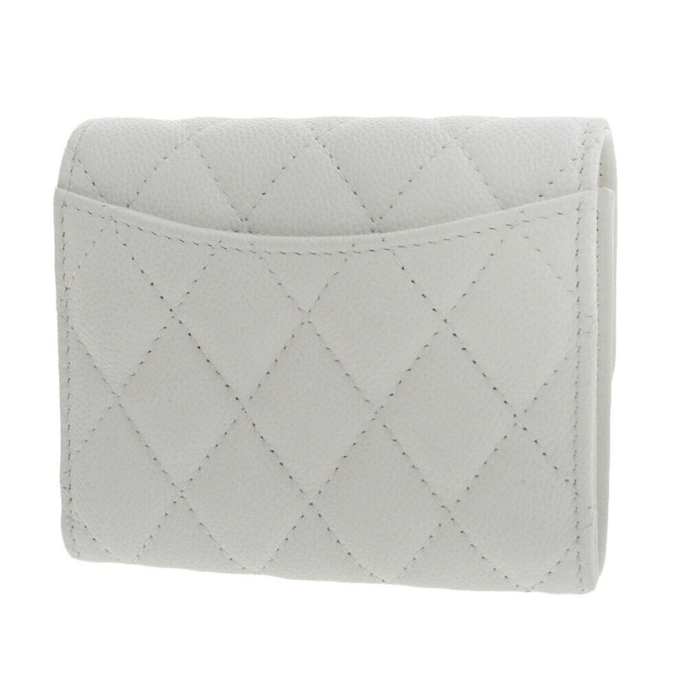 CHANEL White Caviar Leather Logo Wallet - Picture 2 of 6